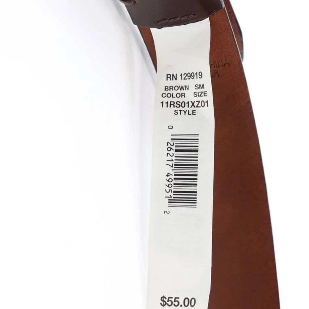 Randa Accessories Mens Double Loop Dress Belt Brown Leather Career S‎ 30-32 New